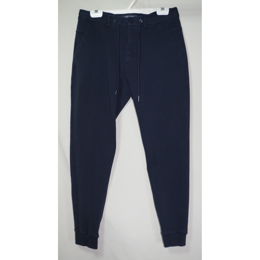 Liverpool Los Angeles Men's 33x30 Knit Joggers Black Drawstring Pants